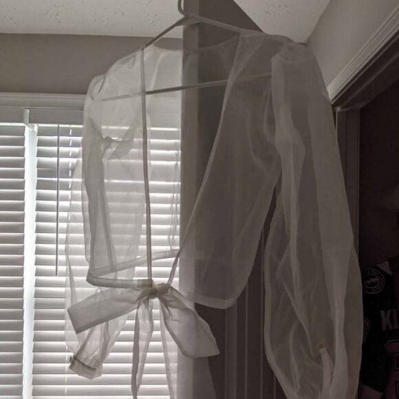 Silk Bridal Organza Wedding Cover Up / Topper (NWOT) - Picture 3 of 6